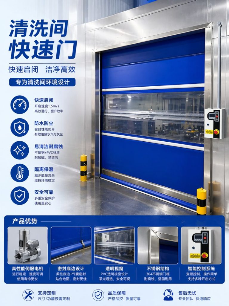 淮安清洗间防水快速门厂家｜304不锈钢快速门定制｜美高门业缩略图
